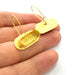 Earring Blank Base Settings Gold Resin Blank Cabochon Bases inlay Blank Mountings Antique Gold Plated Brass (20x7mm blank ) 1 Set  G14254