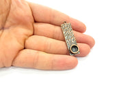 2 Copper Pendant Blank Mosaic Base inlay Blank Necklace Blank Resin Mountings Antique Copper Plated Metal ( 8 mm round blank) G13730