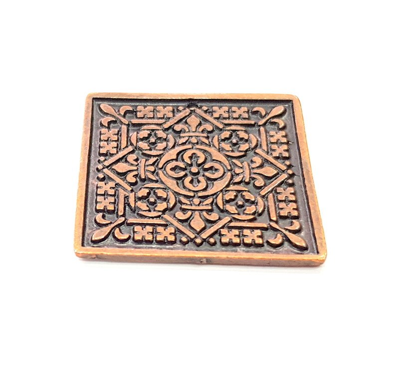 Antique Copper Pendant Antique Copper Plated Metal ( 37 mm ) G14052