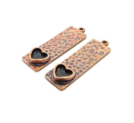 2 Copper Pendant Blank Mosaic Base inlay Blank Necklace Blank Resin Mountings Antique Copper Plated Metal ( 8 mm blank) G13733