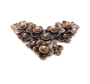 Flower Pendant Antique Copper Pendant Antique Copper Plated Metal ( 73x55 mm ) G14403