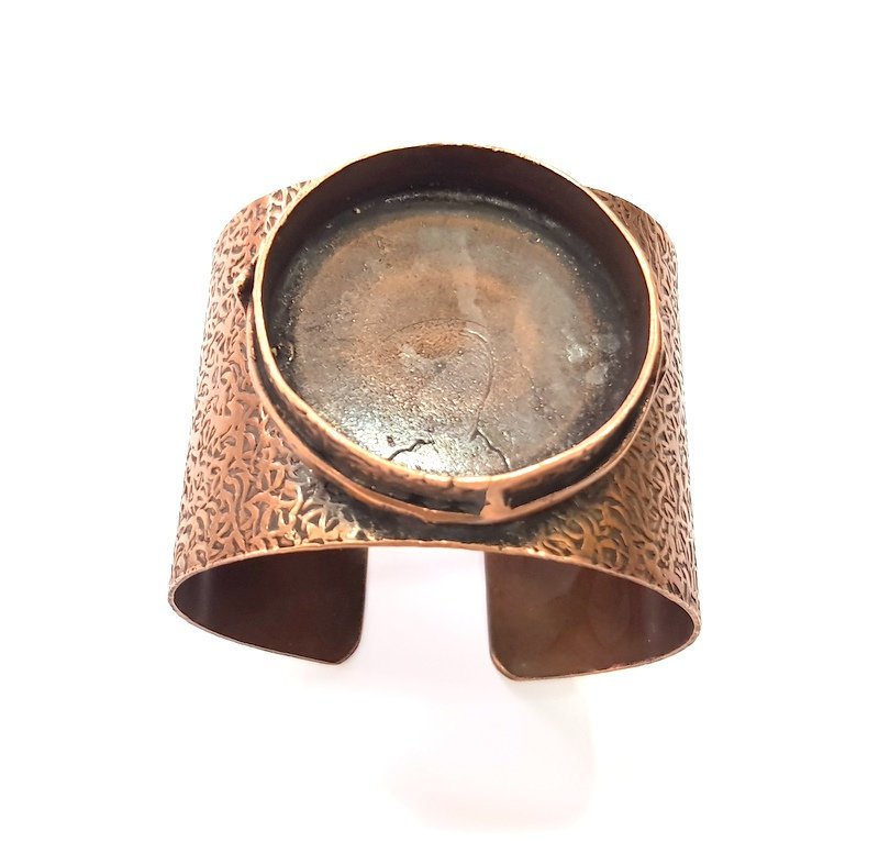 Copper Bracelet Blanks Bangle Blanks Cuff Blanks Adjustable Bracelet Blank Antique Copper Plated Brass ( 40mm Blanks ) G13737