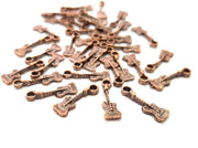 30 Violin Charm Antique Copper Charm Antique Copper Plated Metal (17x5mm) G13742