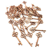 30 Key Charm Antique Copper Charm Antique Copper Plated Metal (23x9mm) G13743
