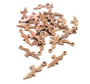 20 Bird Charm Antique Copper Charm Antique Copper Plated Metal (24x9mm) G13745