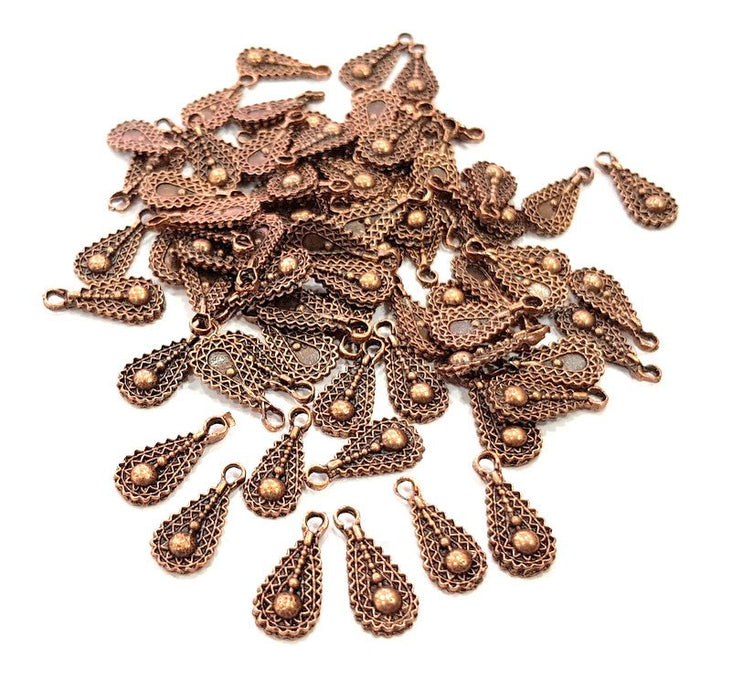 20 Drop Charm Antique Copper Charm Antique Copper Plated Metal (16x7mm) G13746