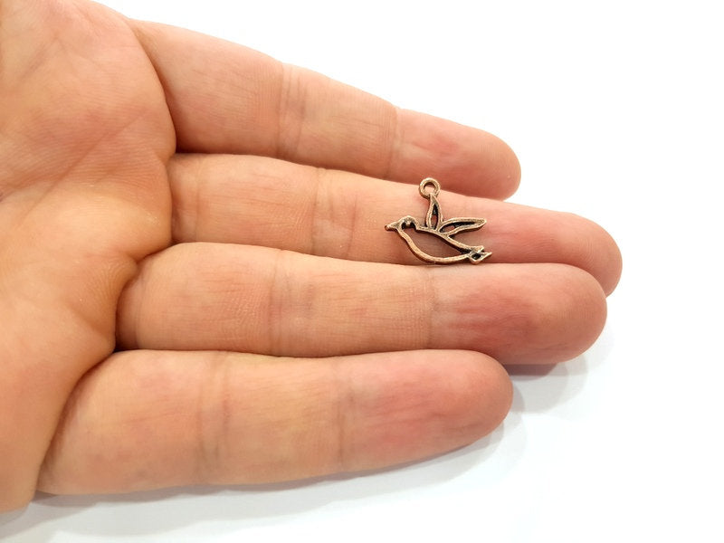 20 Bird Charm Antique Copper Charm Antique Copper Plated Metal (19x16mm) G13748