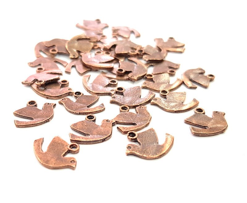 20 Bird Charm Antique Copper Charm Antique Copper Plated Metal (14x11mm) G13749