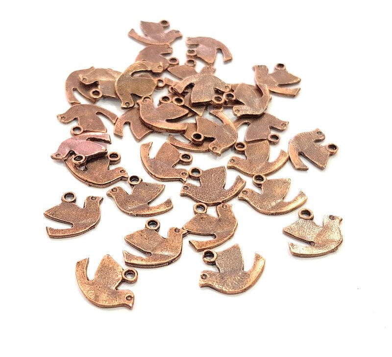 20 Bird Charm Antique Copper Charm Antique Copper Plated Metal (14x11mm) G13749