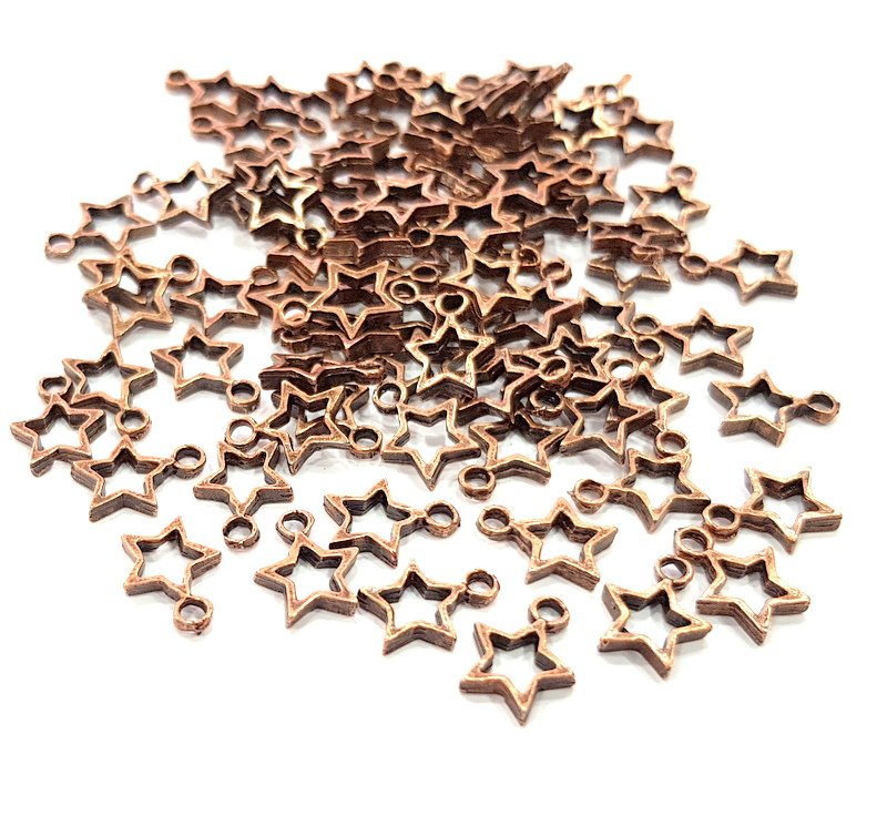 30 Star Charm Antique Copper Charm Antique Copper Plated Metal (12x9mm) G13753