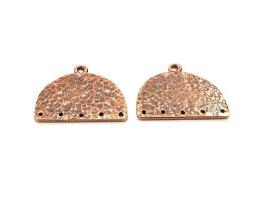 2 Hammered Connector Antique Copper Plated Metal (31x25mm) G13757