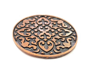 Antique Copper Pendant Antique Copper Plated Metal ( 43 mm ) G13763