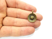 4 Flower Charm Antique Bronze Charm Antique Bronze Plated Metal  (24x17mm) G13764