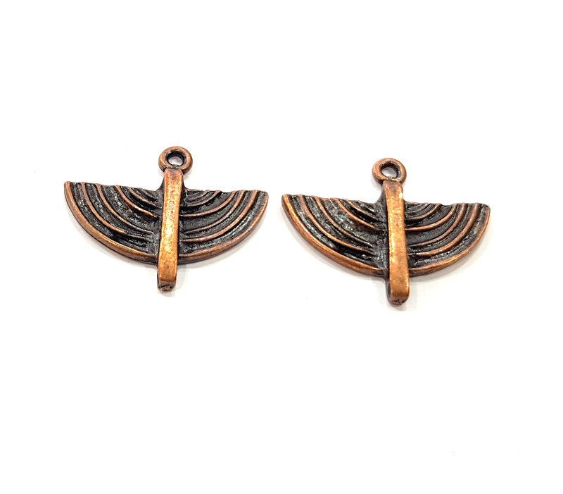 2 Antique Copper Charm Antique Copper Plated Metal (30x24mm) G13764