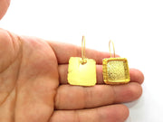 Earring Blank Base Settings Gold Resin Blank Cabochon Bases inlay Blank Mountings Matte Gold Plated Brass (18mm blank ) 1 Set  G14261