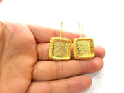Earring Blank Base Settings Gold Resin Blank Cabochon Bases inlay Blank Mountings Matte Gold Plated Brass (18mm blank ) 1 Set  G14261