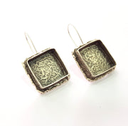 Earring Blank Base Settings Silver Resin Blank Cabochon Base inlay Blank Mountings Antique Silver Plated Brass (18mm blank) 1 Set  G14262