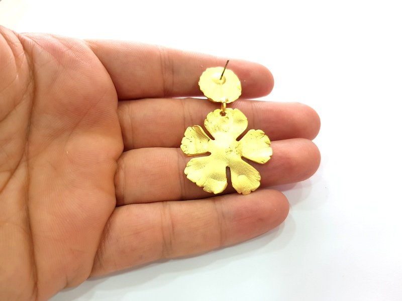 Earring Blank Base Settings Gold Resin Blank Cabochon Bases inlay Blank Mountings Gold Plated Brass (10mm blank ) 1 Set  G16292