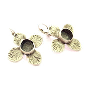 Earring Blank Base Settings Silver Resin Blank Cabochon Base inlay Blank Mountings Antique Silver Plated Brass (10mm blank) 1 Set  G15779