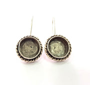 Earring Blank Base Settings Silver Resin Blank Cabochon Base inlay Blank Mountings Antique Silver Plated Brass (16mm blank) 1 Set  G14273