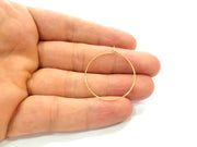 12 Pcs (6 pairs) Earring Loops Earring Circles Earring Hoops Gold Plated Brass,Findings  ( 30 mm )  G14279