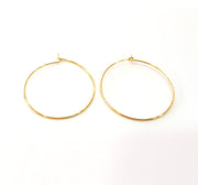 12 Pcs (6 pairs) Earring Loops Earring Circles Earring Hoops Gold Plated Brass,Findings  ( 30 mm )  G14279