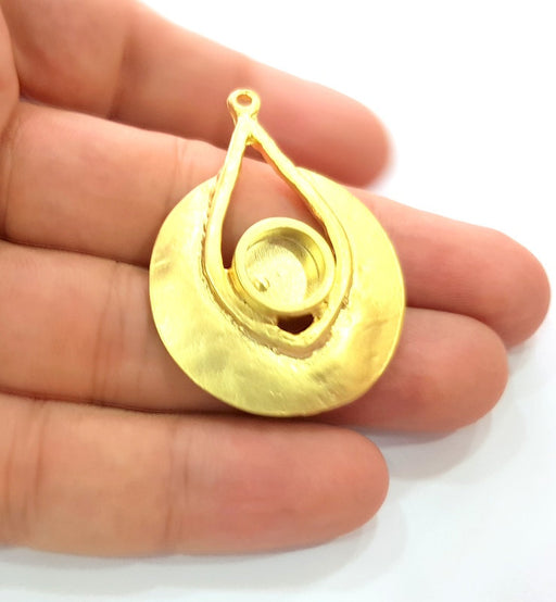 Gold Pendant Blank Gold Pendant Gold Plated Metal (10mm blank)  G14288