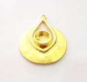 Gold Pendant Blank Gold Pendant Gold Plated Metal (10mm blank)  G14288