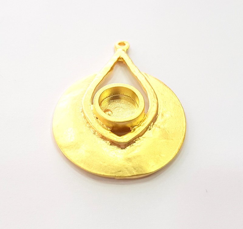 Gold Pendant Blank Gold Pendant Gold Plated Metal (10mm blank)  G14288