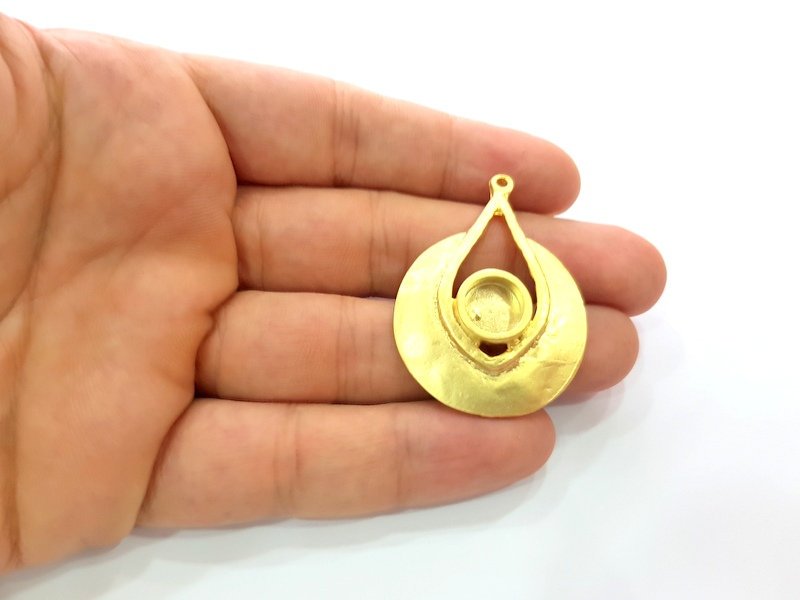 Gold Pendant Blank Gold Pendant Gold Plated Metal (10mm blank)  G14288