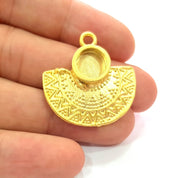 Gold Pendant Blank Gold Pendant Gold Plated Metal (10mm blank)  G14289