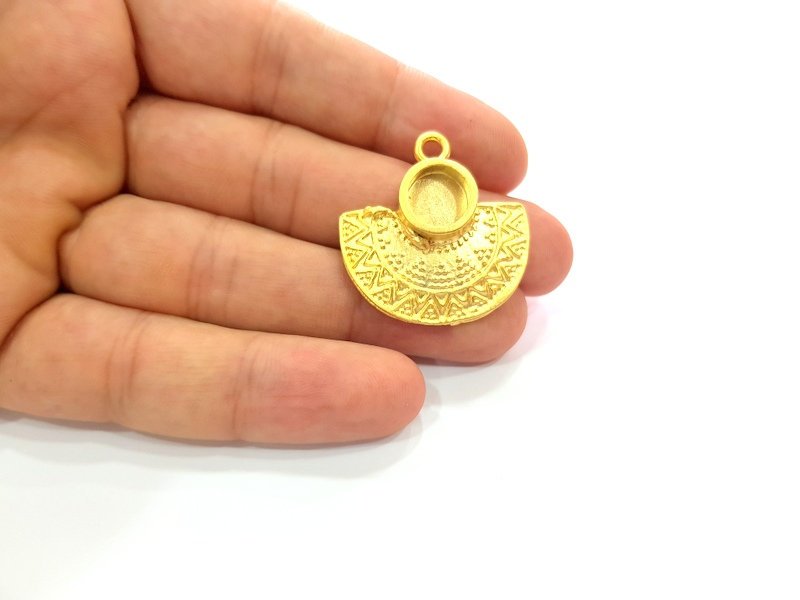 Gold Pendant Blank Gold Pendant Gold Plated Metal (10mm blank)  G14289