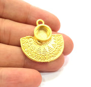 Gold Pendant Blank Gold Pendant Gold Plated Metal (10mm blank)  G14289