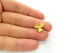 6 Clover Charm Gold Charms Gold Plated Metal (16x12mm)  G14296