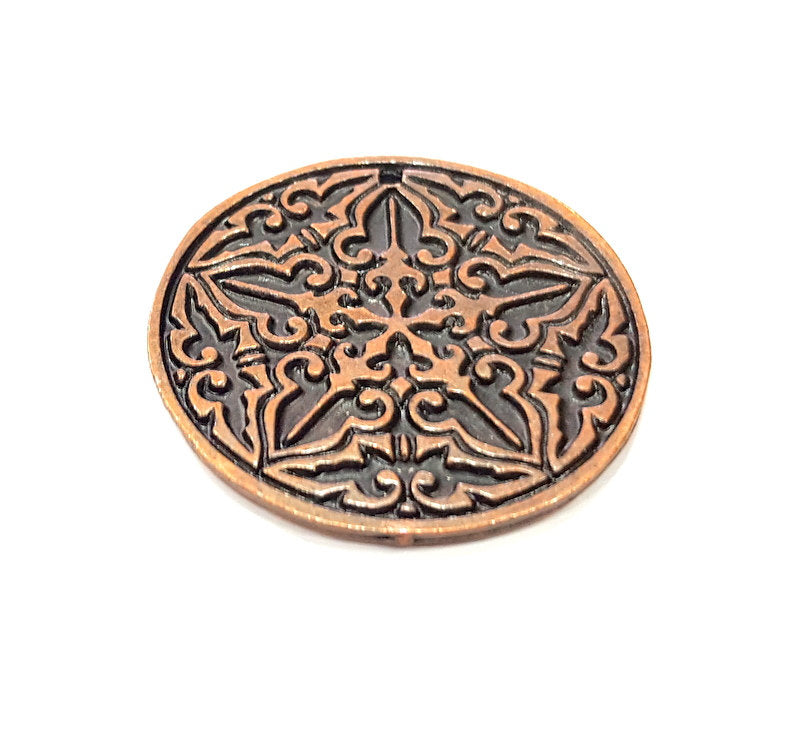 Antique Copper Pendant Antique Copper Plated Metal ( 43 mm ) G13768