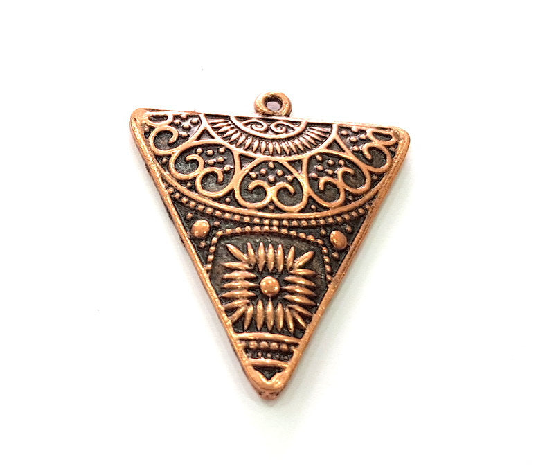 Triangle Pendant Antique Copper Pendant Antique Copper Plated Metal ( 46x38 mm ) G13771