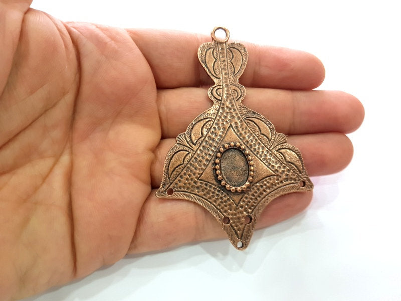 Copper Pendant Blank Antique Copper Pendant Antique Copper Plated Metal ( 82x56 mm ) G13772