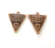 2 Triangle Pendant Antique Copper Pendant Antique Copper Plated Metal ( 36x29 mm ) G13774