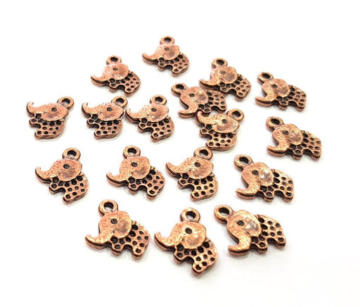 20 Elephant Charm Antique Copper Charm Antique Copper Plated Metal (12x11mm) G13775