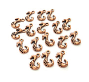 10 Seahorse Charm Antique Copper Charm Antique Copper Plated Metal (17x10mm) G13779