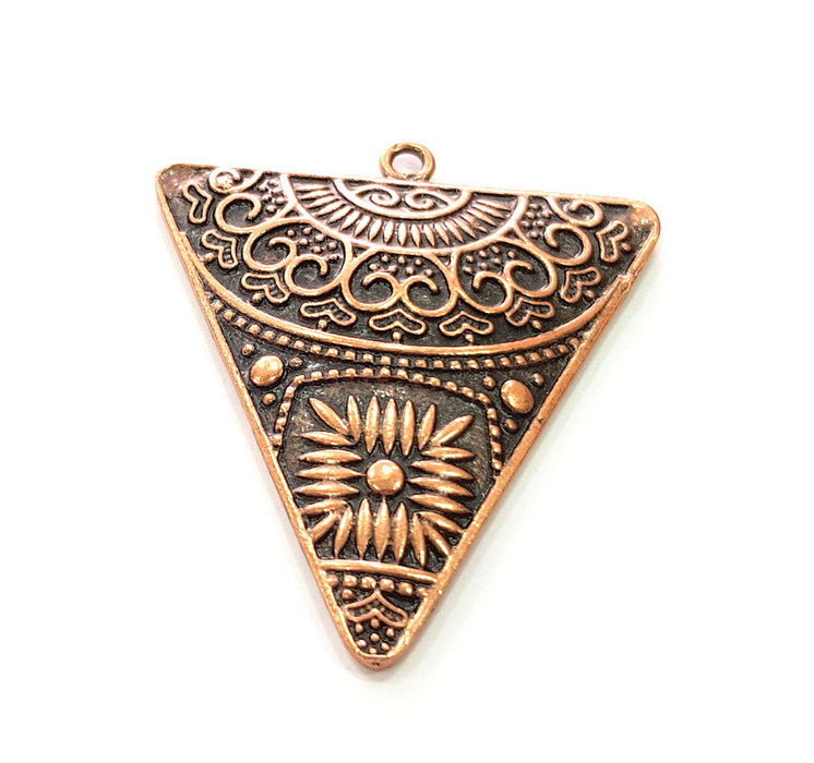 Triangle Pendant Antique Copper Pendant Antique Copper Plated Metal ( 59x51 mm ) G13783