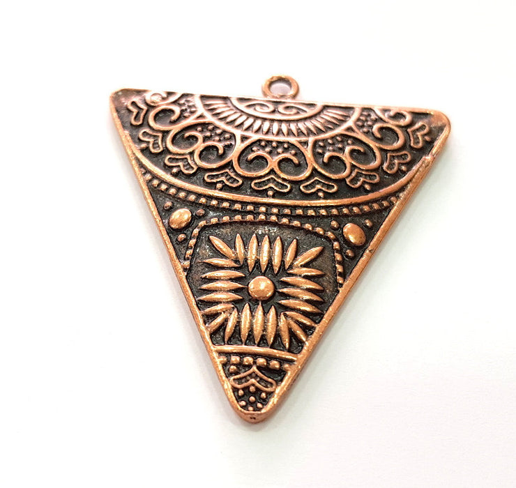 Triangle Pendant Antique Copper Pendant Antique Copper Plated Metal ( 59x51 mm ) G13783