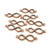 10 Antique Copper Connector Charm Antique Copper Plated Metal (32x11mm) G13786