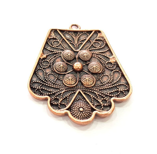 Copper Pendant Antique Copper Plated Metal ( 55x44 mm ) G13787