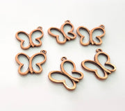 10 Butterfly Charm Antique Copper Charm Antique Copper Plated Metal (18x17mm) G13790