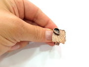 Copper Ring Settings inlay Ring Blank Mosaic Ring Bezel Base Cabochon Mountings (10x6 mm blank) Antique Copper Plated Brass G13797