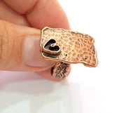 Copper Ring Settings inlay Ring Blank Mosaic Ring Bezel Base Cabochon Mountings (6 mm blank) Antique Copper Plated Brass G13798