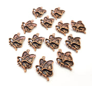 10 Butterfly Charm Antique Copper Charm Antique Copper Plated Metal (22x14mm) G13799