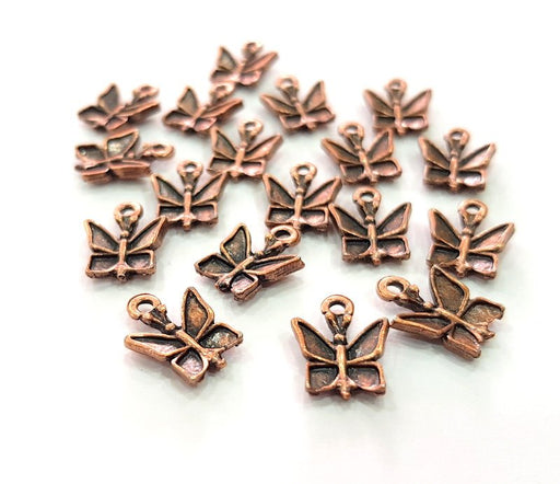20 Butterfly Charm Antique Copper Charm Antique Copper Plated Metal (14x10mm) G13804
