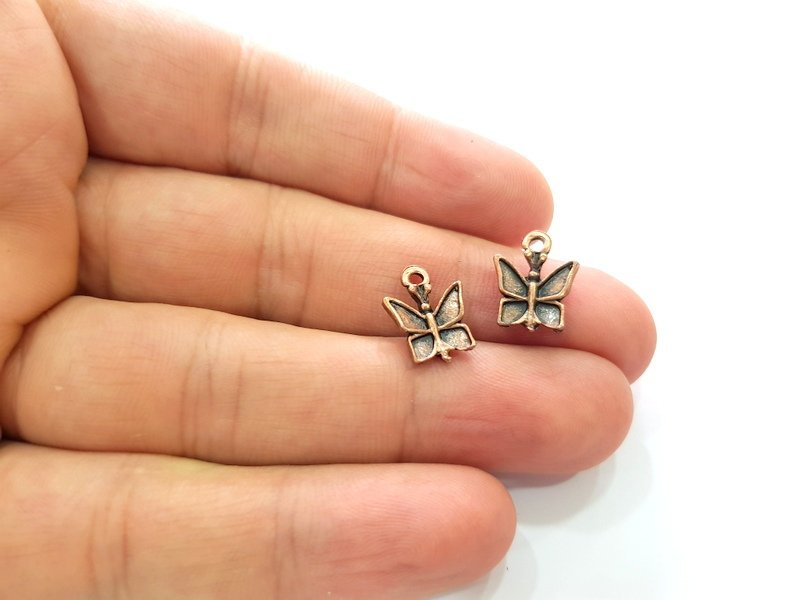 20 Butterfly Charm Antique Copper Charm Antique Copper Plated Metal (14x10mm) G13804